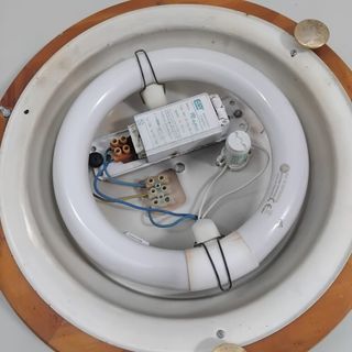 Plafón de techo vintage madera y cristal