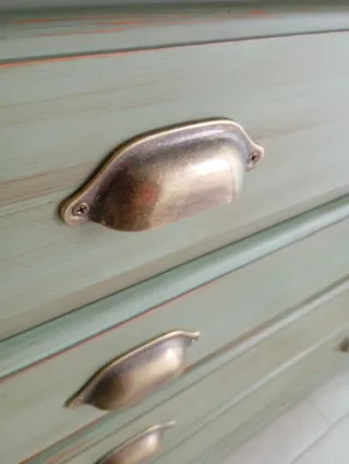 Cajonera de madera maciza verde oliva