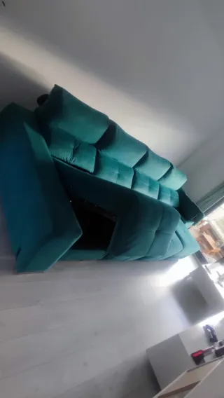 Sofá premium Morfeo 4 plazas Mónaco turquesa.