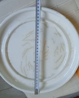 Quesera cerámica amarillo, naranja  y blanco