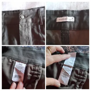 Falda Reserved efecto encerado verde T.42-44