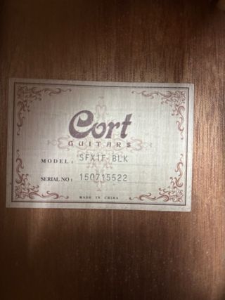 Guitarra Acústica Cort SFX1F Negra Electrific.