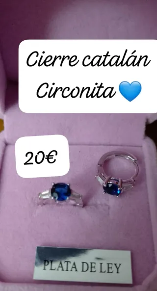 Pendientes Plata Ley Circonita Azul 20€