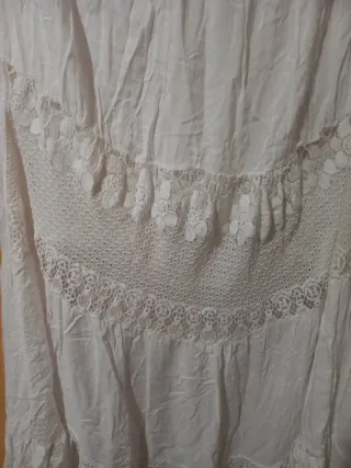 Falda larga ibicenca blanca