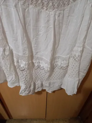 Falda larga ibicenca blanca