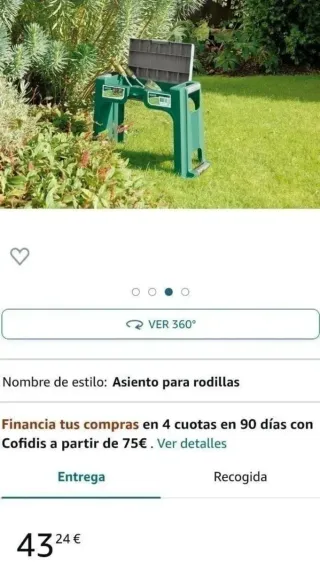 Taburete para jardín con cajon