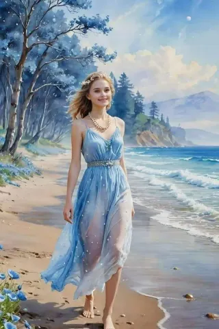 Dipinto originale Donna al mare