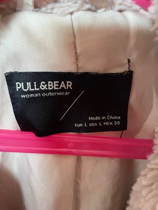 Chaqueta borrego rosa/beige