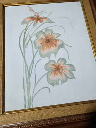 Cuadro acuarela 3 flores