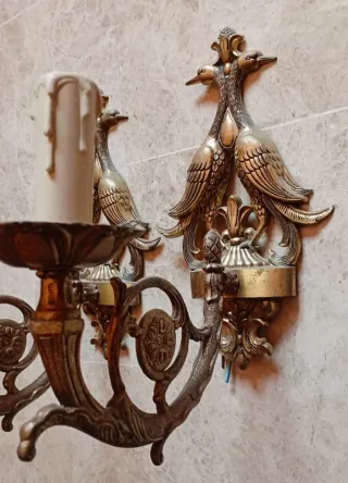 2 Apliques de pared antiguos pájaros