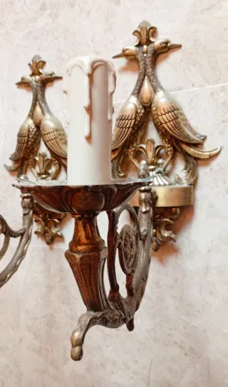 2 Apliques de pared antiguos pájaros