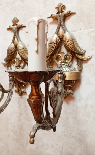 2 Apliques de pared antiguos pájaros