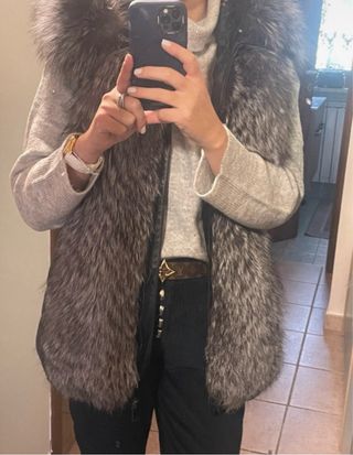 Giacca in pelle con pelliccia