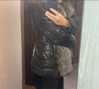 Giacca in pelle con pelliccia