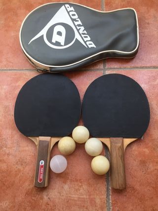 2 Raquetas Ping Pong Dunlop y Schildkrot + Bolas