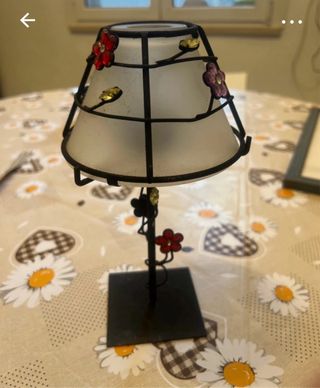 Lampada vintage ferro battuto e vetro