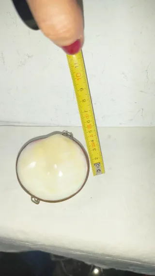 Caja joyero concha nacarada latón antigua vintage