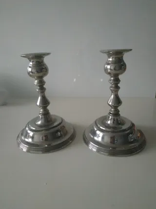 Candelabros Diseño Italiano Metal Plateado