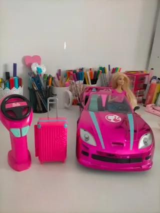 Coche Barbie Rosa Metalizado
