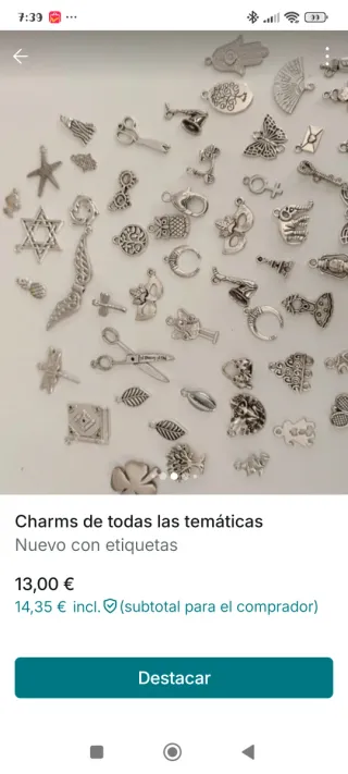 Lote de charms para manualidades