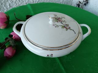 Zuppiera porcellana anni '60 decorata