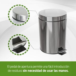Cubo Basura Acero Inoxidable Amig Pedal 27x42cm
