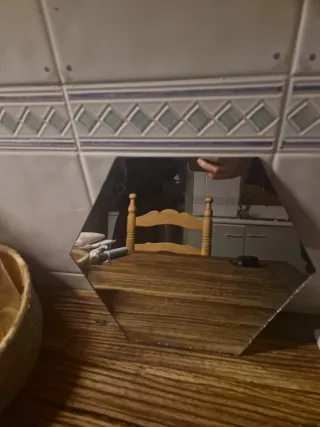 Espejo hexagonal de cristal