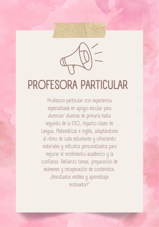 Clases de apoyo escolar para primaria   y ESO