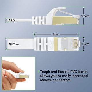 BUSOHE Cable de Red Ethernet Cat 8 de 8M, Plano RJ