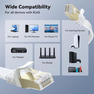 BUSOHE Cable de Red Ethernet Cat 8 de 8M, Plano RJ