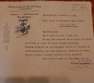 Carta Hijo de M. de Garavilla 1936