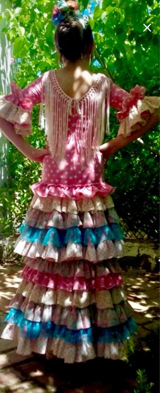 Traje Flamenca Niña Multicolor
