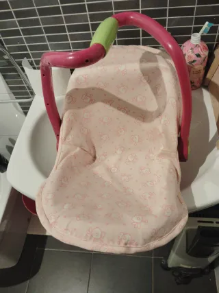 Moisés para muñecos rosa