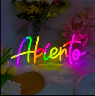 Lampada Neon Led "ABIERTO" Multicolor