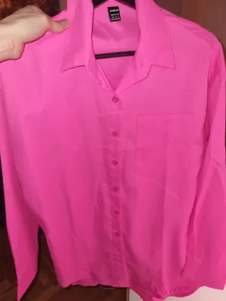 Camisa oversize rosa talla S