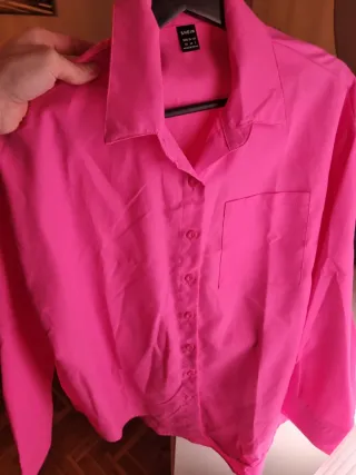 Camisa oversize rosa talla S