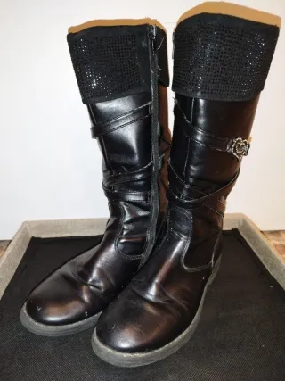 Stivaletti bambina con risvolto glitterato num. 34