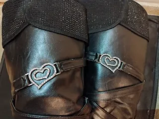 Stivaletti bambina con risvolto glitterato num. 34