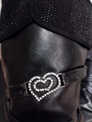 Stivaletti bambina con risvolto glitterato num. 34