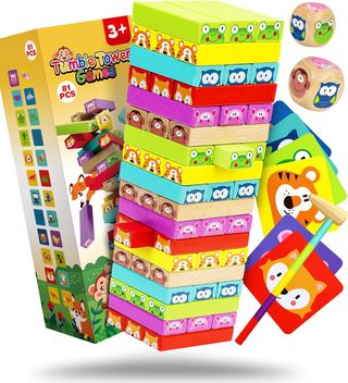 Torre di blocchi in legno per bambini - Giocattoli educativi