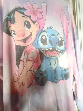 Camiseta Larga Stitch y Lilo