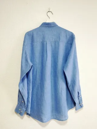 Camisa Burberry Lino Azul