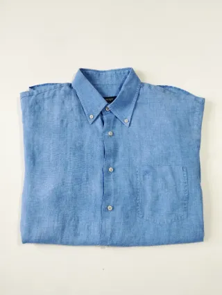 Camisa Burberry Lino Azul