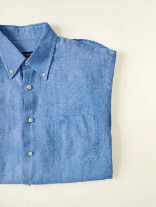 Camisa Burberry Lino Azul