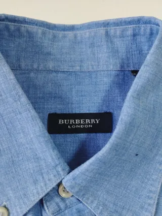 Camisa Burberry Lino Azul