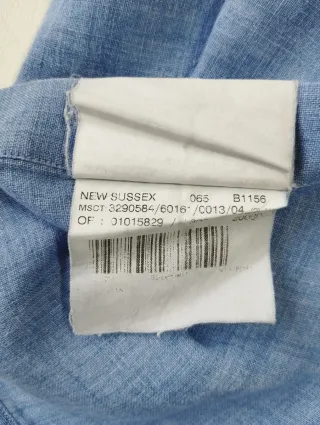 Camisa Burberry Lino Azul