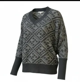 Camisola Morcego Cinza e Branco Tamanho S