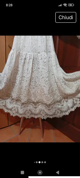 Abito lungo pizzo bianco