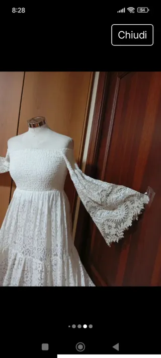 Abito lungo pizzo bianco