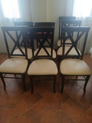 Sillas de comedor madera y polipiel
